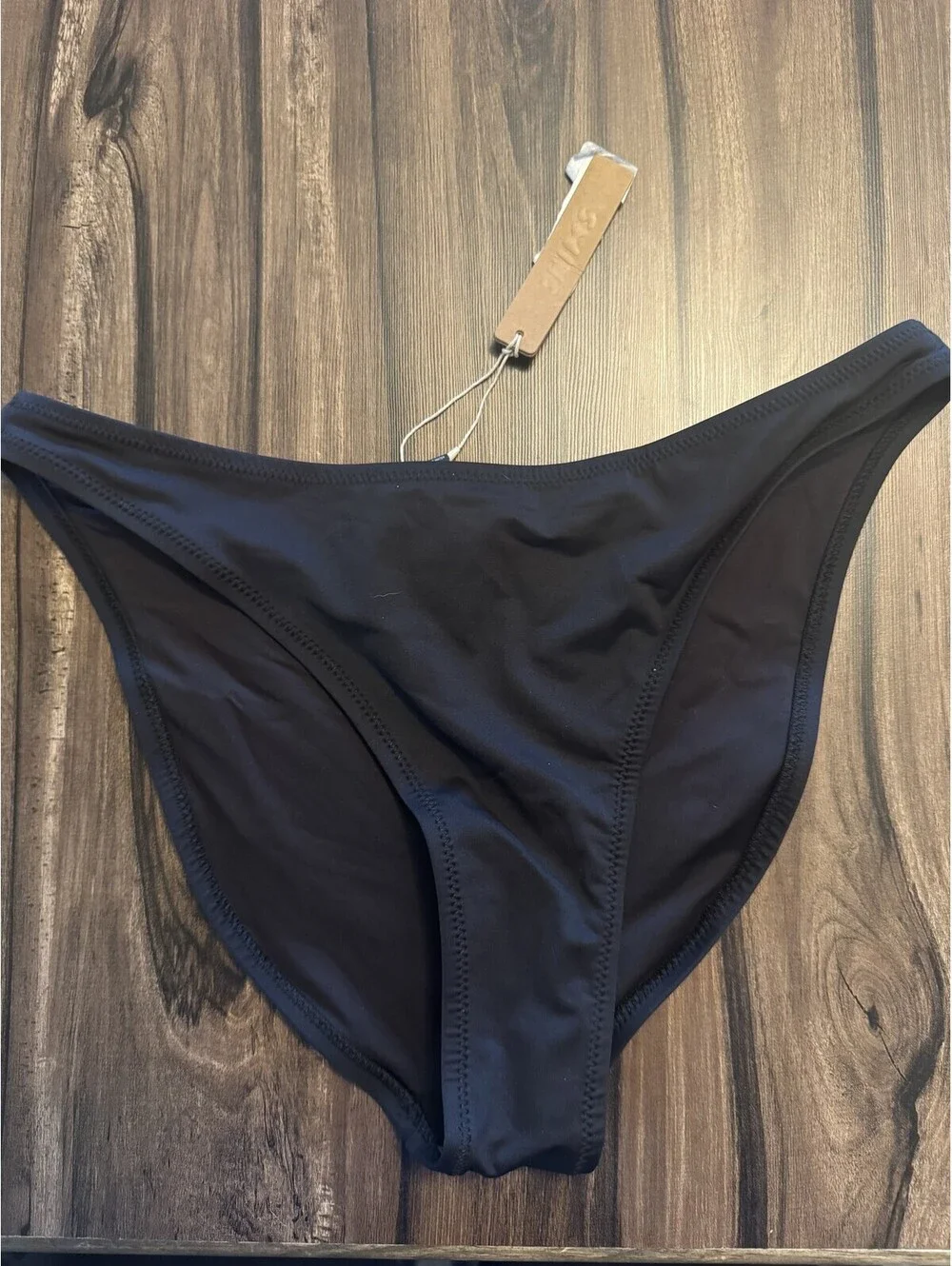 SKIMS Mid Coverage Bikini Bottom Onyx Black Women's Size L NWT